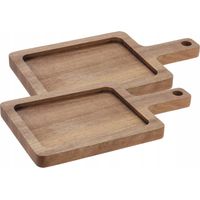 Excellent Houseware Set de 3 tablas de cortar de madera marrón