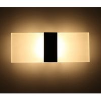 GROOFOO Applique murale d'intérieur 6W noir et blanc brossé Applique murale d'intérieur AC 85-265(V), éclairage de couloir moderne en acrylique pour couloir, chambre, escalier, lumières décoratives Ta