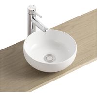 Lavabo sobreponer Ø26 x H.12 cm cerámica blanca MIRA