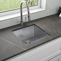 ArtiKitch Kitchen Sink Undermount Stainless Steel Large Square Single Bowl Strainer Waste