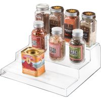 InterDesign Organizer cucina, Piccolo scaffale cucina a 3 ripiani in plastica, Pratico porta spezie adatto anche per cibi conservati e barattoli, trasparente