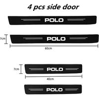 (4 pièces POLO) Protections de seuil de porte anti-rayures en fibre de carbone pour Polo 6R 6N 6N2 6C 9N 9N3 R-Line,autocollants et accessoires