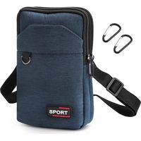 7 Pouces Sac Bandoulière pour Téléphone Portable, 3 Poches, Sacs à Main Homme, Sac Ceinture Homme, Sac Bandoulière pour Homme Avec Bretelles Amovibles et Réglables, Idéale pour le Sport