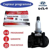 TPMS sensor programmed 433MHz for KIA/Hyundai (52933-D4100/D9100/D2100/F2000) - wheel valve, 2 years warranty
