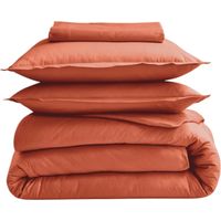 Drap housse 100% coton bio bonnet 30 cm Terracotta 160x200 cm