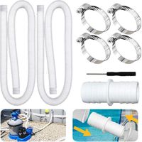 KZQ – Lot de 2 tuyaux d'aspiration pour piscine 149,9 cm – Diamètre 32 mm en polyéthylène flexible – Installation rapide avec colliers de fixation