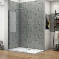 Acezanble 600x1850mm Walk In Wet Room Shower Easyclean Glass Enclosure Screen