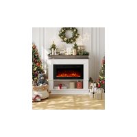 Chimenea électrique moderne : flamme 3D multicolore réglable, calefaction + rangement, télécommande programmable