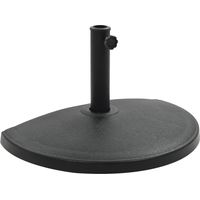 Vidaxl – Pied de parasol en polyrésine 15 kg – Base demi-ronde résistante aux intempéries – Verrouillage pour poteaux de 38/48 mm