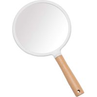 Handle makeup mirror-round-white
