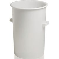 Contenitore in plastica rotondo da 110 litri in HD-PE bianco D515xH733mm con maniglia esterna