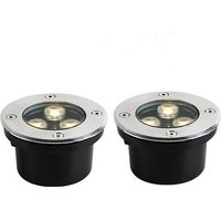 Spot encastrable extérieur sol Lampe enterrée 2 PACK 3W IP65 Lampes de sol encastrées Lampe d'éclairage de jardin extérieur pour Chemin Cour Garage, 230V Blanc Chaud