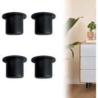 Pieds Réglables SANDY pour Meubles et Canapés – 45-70 mm, Noir, Lot de 4 – Cuisine, Salon, Salle de Bain