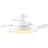 Parrot Uncle 91 cm LED Deckenventilator mit Beleuchtung, ausziehbare Flügel, 3 Farbtemperaturen, 6 Geschwindigkeiten, Multifunktionsfernbedienung, Weiß