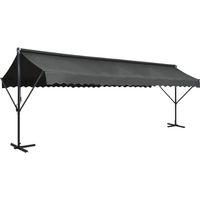 Auvent sur pied-Store banne 600 x 300 cm Anthracite