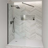 copie de la paroi de douche fixe + bras de support Decoracion Mampara: Verre décoré - Mamparas: 120 cm