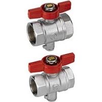 Vanne à boule avec poignée à ailettes, avec écrou fixe et raccord pour sonde de mesure 1" x 1" 65 mm appareils hydrauliques