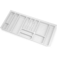 Emuca – Range-couverts pour tiroirs 500mm – Plastique blanc – Module 1.000mm – Grande capacité de rangement pour couverts et ustensiles