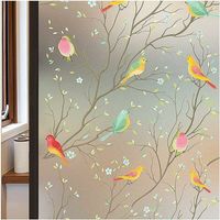Privacy Window Film de Verre dépoli Film de vitrail Film Statique Film Autocollant Non-adhésif Film Bird Window Autocollants pour la Maison Salle de Bain Bureau 45 200 cm