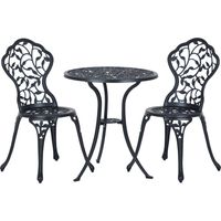 Set de bistro pour 2 personnes, table de bistrot avec 2 chaises, noir