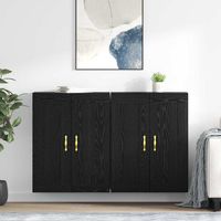 Wall-mounted Cabinet 2 pcs Black Oak 69.5 x 34 x 90 cm vidaXL