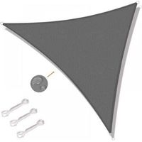 Voile d'ombrage triangulaire 6x6x6m Voile d'ombrage pour extérieur, terrasse, jardin Protection UV - Gris