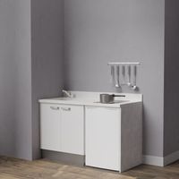Kochnischen K17L - 140 cm a weiß - Snova - Spüle links