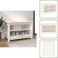 Banc à chaussures Blanc 70x38x45,5 cm Bois de pin massif - Meuble À Chaussures - Banc Chaussure - Rangement Chaussures - Organisateur Chaussures - Entrée Déco