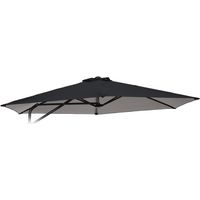 Toile de remplacement pour parasol 3x3 m hexagonal – Tissu imperméable avec protection UV – Bonnet anti-vent – Compatible Dorico Noir – Elios Parasols