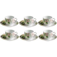Galbiati set 6 tazze caffe Winter Garden Natale porcellana