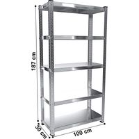 2 Scaffali In Metallo Scaffale Con 5 Ripiani Regolabili Ideale Per Garage Officina Cantina Capannone Magazzino Design Modulare 187 x 100 x 30 cm - Set: 2