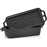BBQ-Toro Dutch Oven Pan, 9,4 Liter, Gusseisen Kochtopf Gusstopf mit Deckel, bereits eingebrannt