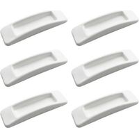 Pack of 6 Self-Adhesive Sliding Door Safety Handles (White), Easy to Open, Push Handles, Drawer Handles, Self-Adhesive Plastic Handles for Kitchen Cabinet