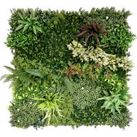 Gaia - Giardino verticale con foglie e fiori, pannello 100x100 cm