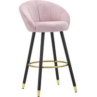Barhocker Mauro Ferretti Prague Samt rosa 104 cm
