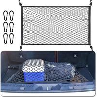 Pr Filet de Rangement de Coffre de Voiture Taille 8060 cm Filet de Rangement pour Bagages Filet de Rangement avec 6 Mousquetons 4 Crochets Renforcement Elastique
