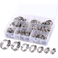 60 réglables 8mm - 38mm gamme en acier inoxydable vis sans fin clips de tuyaux combo Kit, 7 tailles, clips de tuyaux de carburant pour tuyaux, tuyaux, conduites de carburant, automobile et application