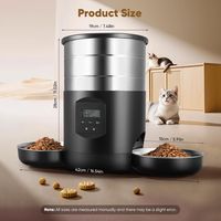 Distributeur de croquettes automatique pour chat et chien, 5L avec double gamelle en acier inoxydable, programmable, enregistrement vocal, alimentation double (USB et piles)