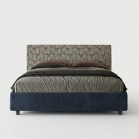 Cama matrimonio tela 160x190 contenedor moderno Arla Norris Era - Azul Marino