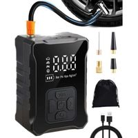 Mini Compresseur à Air, Gonfleur Pneus Portatif Pompe a Velo Electrique avec Écran LCD Numérique et Lumière pour Moto Voiture Velo