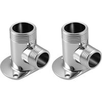 2PCS Universal Shower Valve Fixing Kit, Zinc Alloy Wall Mount Backplate Elbow Connector for Thermostatic Mixer Valve Exposed Pipe Work Installation Accessories