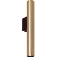 Applique murale tube vert. or/noir haut/bas 2xGU10 Polux