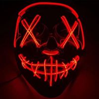 rouge Led Masque Halloween, Effrayant Led Masque Visage, La Purge Masque Lumineux Modes D'clairage, Halloween Masque Led Pour Les Carnavals, Les