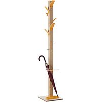 Perchero madera maciza con paragüero y cubeta de goteo