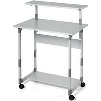 Trolley para equipo informático de altura regulable gris