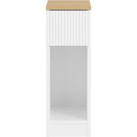 Comodino Sottile con Cassetto e Ripiano - Tavolino da Letto Bianco 20x35x60cm - SoBuy FBT111-W