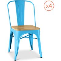 Stylix Chair Wooden seat Xavier set of 4 Turquoise
