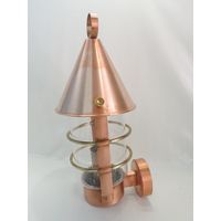 Applique murale extérieur déco cuivre et verre Ø 210mm 520X240mm (HXP) pour lampe E27 230V 100W max IP44 BEGA 1406