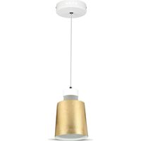 Lámpara de araña LED cilíndrica de metal V-TAC de 7 W en oro blanco natural