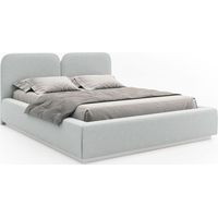 Selsey Comoves – Polsterbett 180x200 mit Veloursbezug, Hellgrau